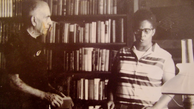 Com Érico Veríssimo, na casa deste, em Porto Alegre (1968)